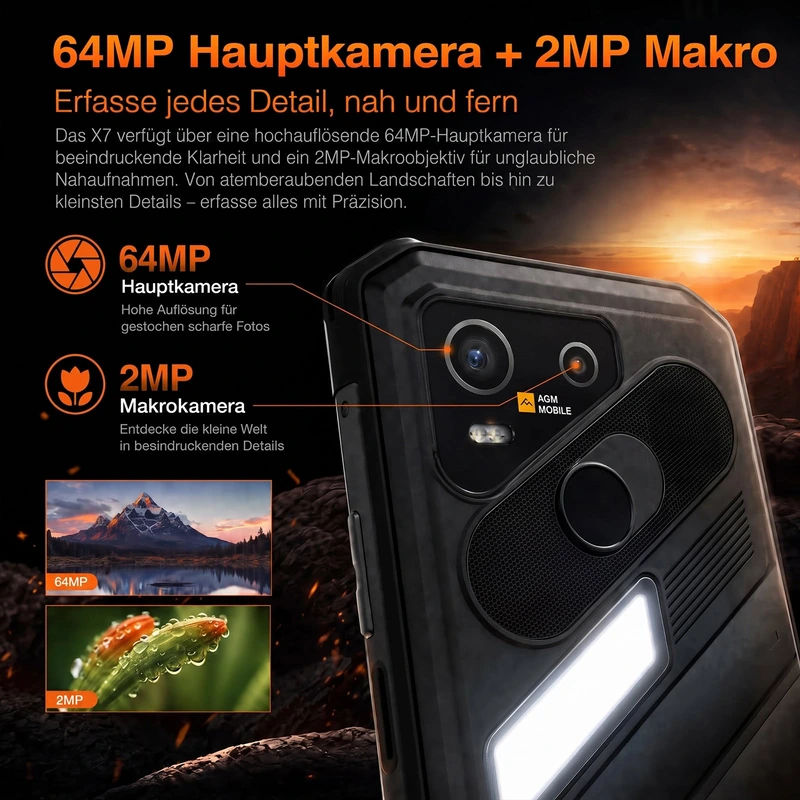 AGM X7 – Smartphone durci avec chargeur inclus